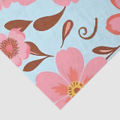 ピンクのフローラムード – パステルヴィベス – レトロ花 薄葉紙 (詳細)