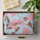 ピンクのフローラムード – パステルヴィベス – レトロ花 薄葉紙 (ギフト)