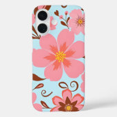 ピンクのフローラムード – パステルヴィベス – レトロ花 Case-Mate iPhoneケース (裏面)