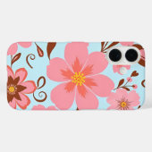 ピンクのフローラムード – パステルヴィベス – レトロ花 Case-Mate iPhoneケース (裏面 (横))