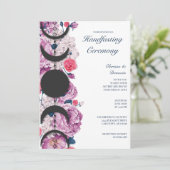 ピンクのフローラムーンフェイズウィッカ信者ハンドスティング 招待状 (スタンド正面)