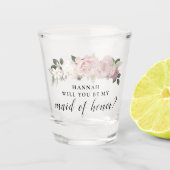ピンクのフローラメイド・オブ・オーナー（花嫁付き添い人）提案ショットグラス ショットグラス (正面)