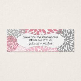 ピンクのフローラメッセージカード、女の子の赤ちゃん感謝していシャワーあなた