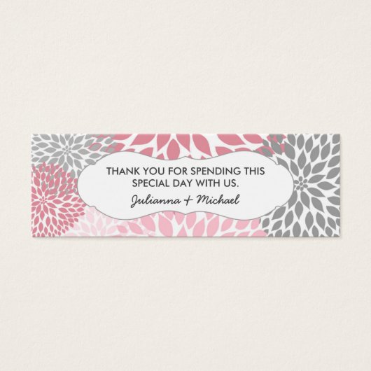 ピンクのフローラメッセージカード、女の子の赤ちゃん感謝していシャワーあなた (正面)