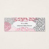 ピンクのフローラメッセージカード、女の子の赤ちゃん感謝していシャワーあなた (裏面)