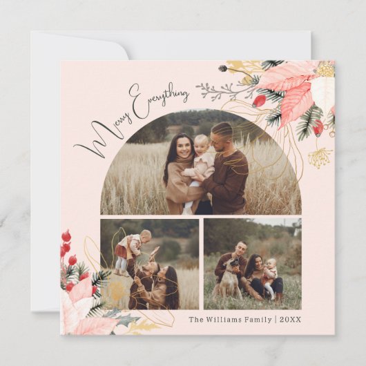 ピンクのフローラメリーアーチすべて3枚の写真 シーズンカード (正面)