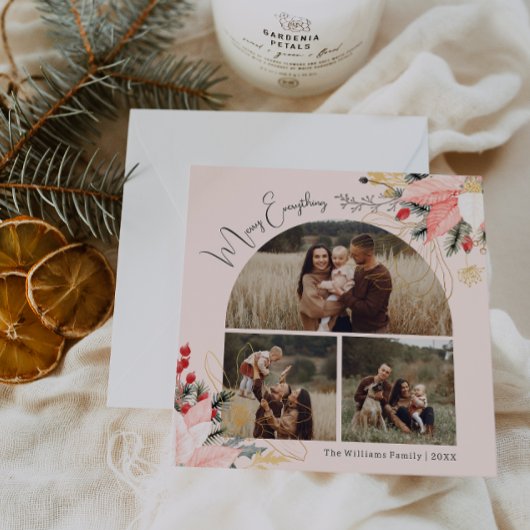 ピンクのフローラメリーアーチすべて3枚の写真 シーズンカード