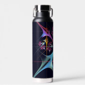 ピンクのフローラモダン抽象芸術アートカラーパターン#01 ウォーターボトル (正面)