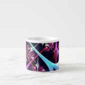 ピンクのフローラモダン抽象芸術アートカラーパターン#01 エスプレッソカップ (正面)