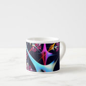 ピンクのフローラモダン抽象芸術アートカラーパターン#01 エスプレッソカップ (正面右)