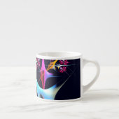 ピンクのフローラモダン抽象芸術アートカラーパターン#01 エスプレッソカップ (右)