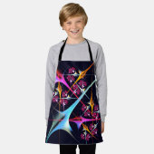 ピンクのフローラモダン抽象芸術アートカラーパターン#01 エプロン (着用した状態)