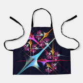 ピンクのフローラモダン抽象芸術アートカラーパターン#01 エプロン (正面)