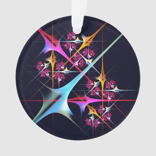 ピンクのフローラモダン抽象芸術アートカラーパターン#01 オーナメント (正面)