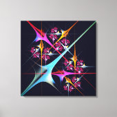 ピンクのフローラモダン抽象芸術アートカラーパターン#01 キャンバスプリント (正面)