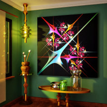 ピンクのフローラモダン抽象芸術アートカラーパターン#01