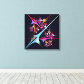 ピンクのフローラモダン抽象芸術アートカラーパターン#01 キャンバスプリント (インサイチュ (ウッドフロア))