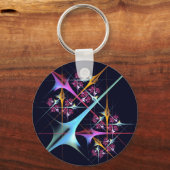 ピンクのフローラモダン抽象芸術アートカラーパターン#01 キーホルダー (裏面)