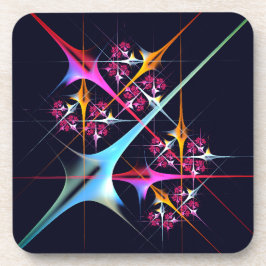 ピンクのフローラモダン抽象芸術アートカラーパターン#01 コースター