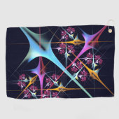 ピンクのフローラモダン抽象芸術アートカラーパターン#01 ゴルフタオル (横)