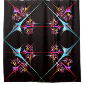 ピンクのフローラモダン抽象芸術アートカラーパターン#01 シャワーカーテン (正面)