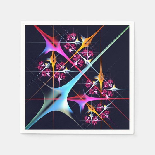 ピンクのフローラモダン抽象芸術アートカラーパターン#01 スタンダードカクテルナプキン (正面)