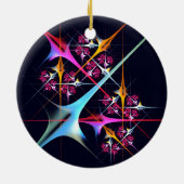 ピンクのフローラモダン抽象芸術アートカラーパターン#01 セラミックオーナメント (裏面)