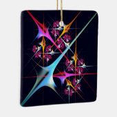 ピンクのフローラモダン抽象芸術アートカラーパターン#01 セラミックオーナメント (右)