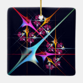 ピンクのフローラモダン抽象芸術アートカラーパターン#01 セラミックオーナメント (裏面)