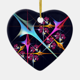 ピンクのフローラモダン抽象芸術アートカラーパターン#01 セラミックオーナメント