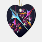 ピンクのフローラモダン抽象芸術アートカラーパターン#01 セラミックオーナメント (左)