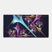 ピンクのフローラモダン抽象芸術アートカラーパターン#01 デスクマット (正面)