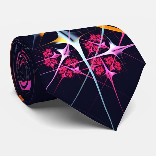 ピンクのフローラモダン抽象芸術アートカラーパターン#01 ネクタイ (ロール)