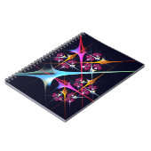 ピンクのフローラモダン抽象芸術アートカラーパターン#01 ノートブック (左側)