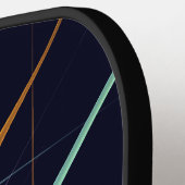 ピンクのフローラモダン抽象芸術アートカラーパターン#01 ピックルボールラケット (左詳細)