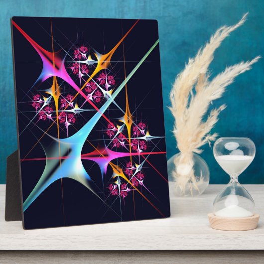 ピンクのフローラモダン抽象芸術アートカラーパターン#01 フォトプラーク (側面)