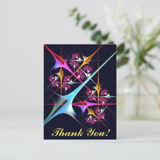 ピンクのフローラモダン抽象芸術アートカラーパターン#01 ポストカード (スタンド正面)