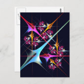 ピンクのフローラモダン抽象芸術アートカラーパターン#01 ポストカード (正面/裏面)