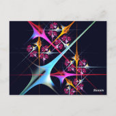 ピンクのフローラモダン抽象芸術アートカラーパターン#01 ポストカード (裏面)