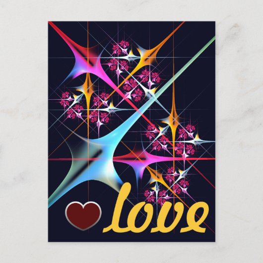 ピンクのフローラモダン抽象芸術アートカラーパターン#01 ポストカード (正面)