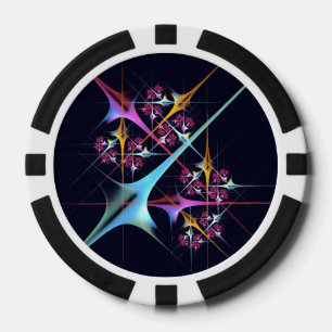 ピンクのフローラモダン抽象芸術アートカラーパターン#01 ポーカーチップ