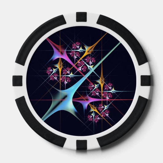 ピンクのフローラモダン抽象芸術アートカラーパターン#01 ポーカーチップ (正面)