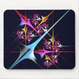 ピンクのフローラモダン抽象芸術アートカラーパターン#01 マウスパッド