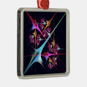 ピンクのフローラモダン抽象芸術アートカラーパターン#01 メタルオーナメント (右)