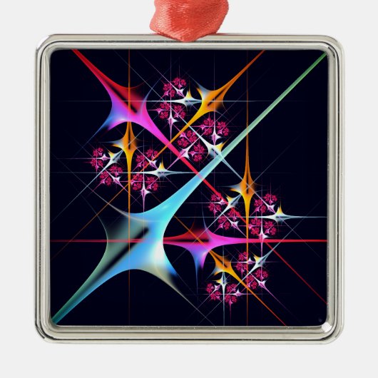 ピンクのフローラモダン抽象芸術アートカラーパターン#01 メタルオーナメント (正面)