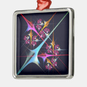 ピンクのフローラモダン抽象芸術アートカラーパターン#01 メタルオーナメント (左)