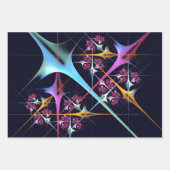 ピンクのフローラモダン抽象芸術アートカラーパターン#01 ラッピングペーパーシート (正面)