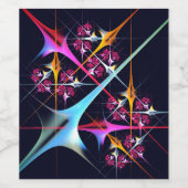 ピンクのフローラモダン抽象芸術アートカラーパターン#01 ワインラベル (シングルラベル)