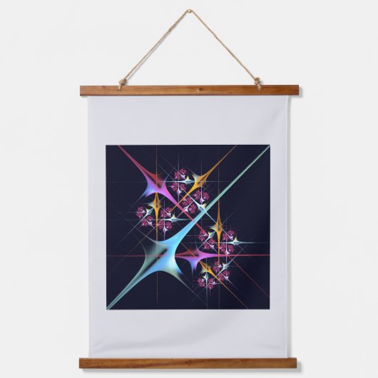 ピンクのフローラモダン抽象芸術アートカラーパターン#01 吊り下げ型タペストリー (正面)