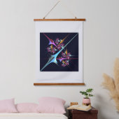 ピンクのフローラモダン抽象芸術アートカラーパターン#01 吊り下げ型タペストリー (寝室)